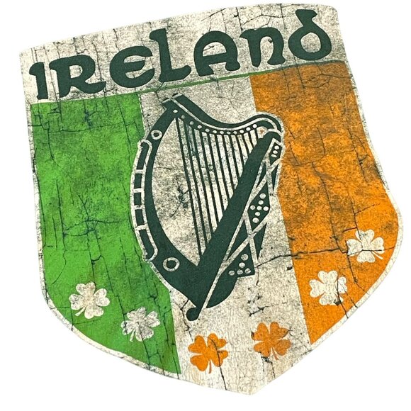 Ireland Graphic T-Shirt By Fifth Sun Size S washed out Hunter Green Distressed - Picture 2 of 6